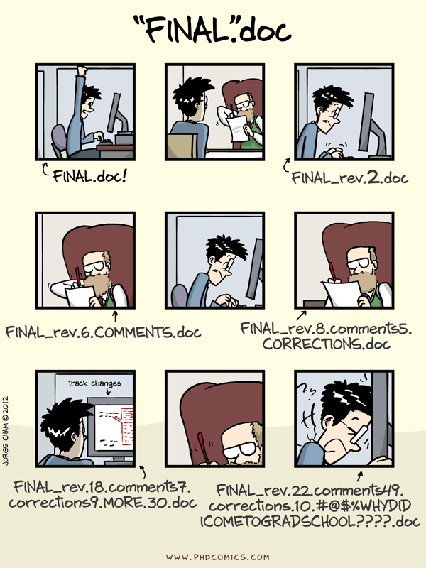 Piled Higher and Deeper by Jorge Cham, http://www.phdcomics.com/comics/archive_print.php?comicid=1531